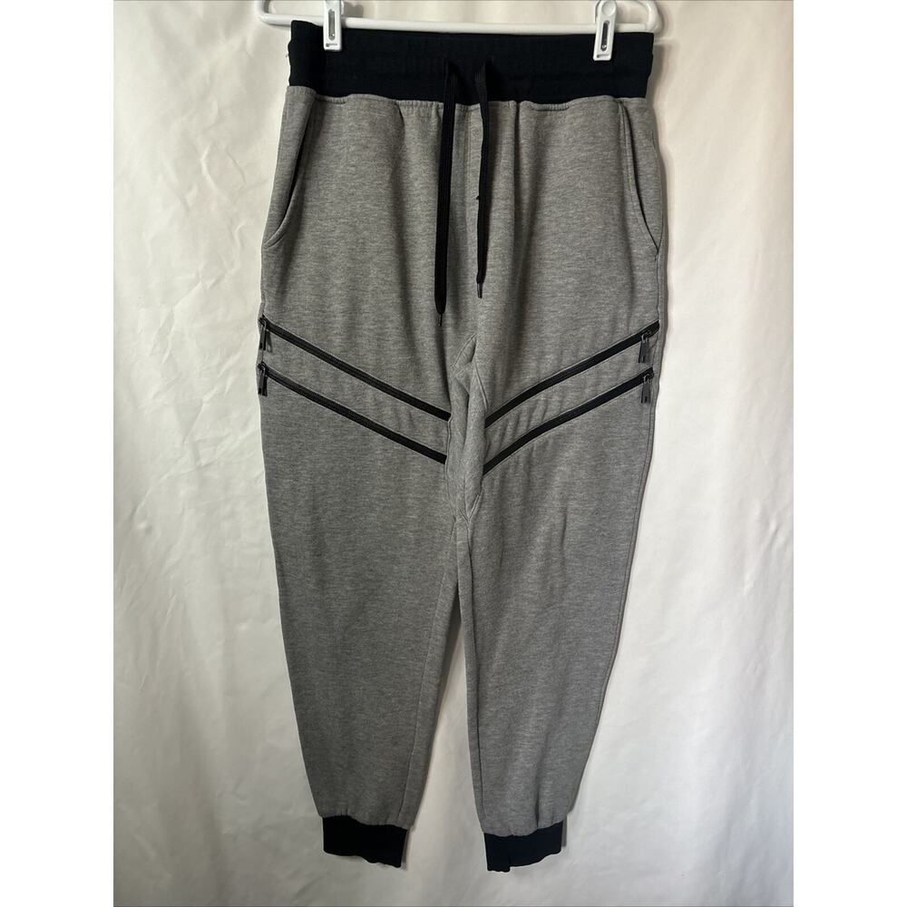 CARBON Men's Jogger Sweat Pants Double zip Gray Sz XL